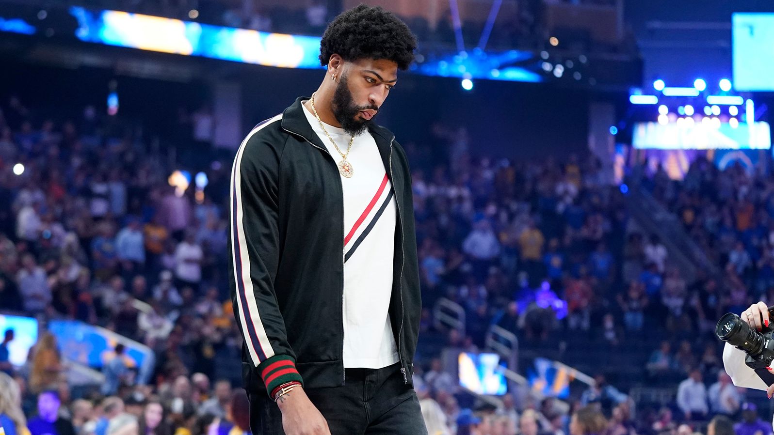 Los Angeles Lakers forward Anthony Davis before a game against the Golden State Warriors.