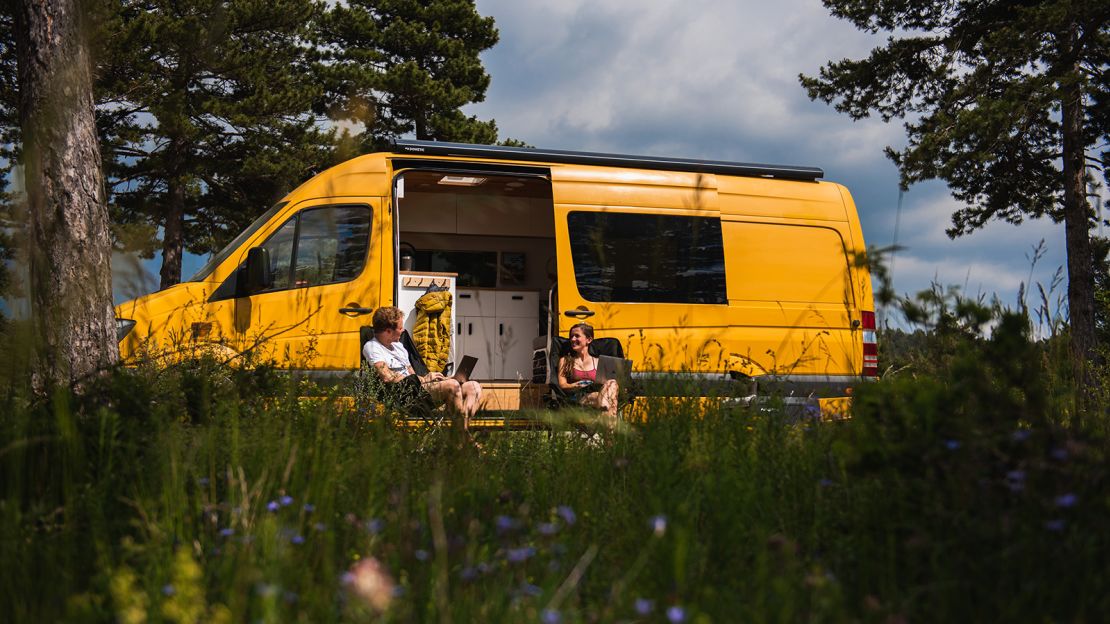 The couple are now enjoying life on the road, and say they wouldn't change a thing about their van, Ringo.