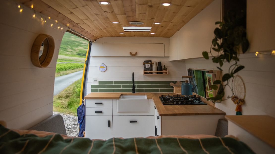 Dale Comley and Charlie Low spent over a year converting their van into a campervan.