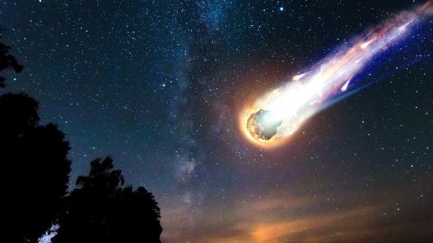 This illustration shows what it may have looked like when the meteor fell to Earth.