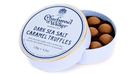 Charbonnel et Walker flavored chocolate truffles in a gift box