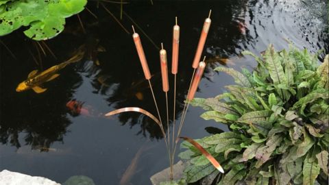 WindandFireChimes Copper Cattail Wind Chimes