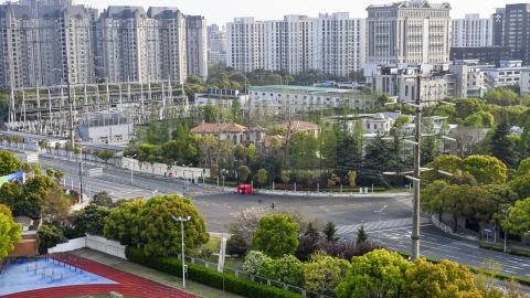 A lockdown continues in Shanghai on April 6, 2022, to curb coronavirus infections.