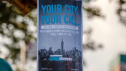 A 2020 Crime Stoppers poster in Brooklyn.