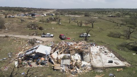 A house near Salado, Texas, was damaged after a tornado struck Tuesday. 