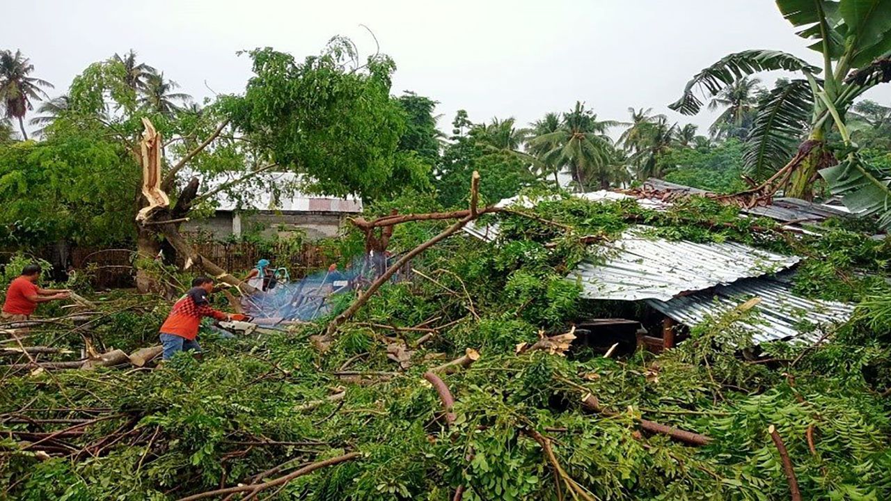Damage caused by tropical storm Megi in Mindanao, the Philippines.