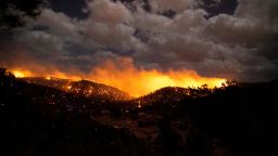 The McBride Fire burns in the heart of the village in Ruidoso, New Mexico, United States, April 12, 2022. Picture taken April 12, 2022.