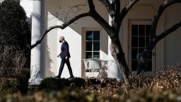 WASHINGTON, DC - FEBRUARY 10: U.S. President Joe Biden walks out of the West Wing to board Marine One at the White House on February 10, 2022 in Washington, DC. President Biden is visiting Culpeper, Virginia where he will deliver remarks on the costs of health care. (Photo by Anna Moneymaker/Getty Images)