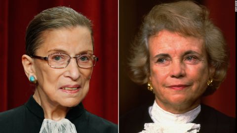 Supreme Court Justices Ruth Bader Ginsburg, who died in 2020, and Sandra Day O'Connor.