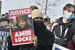 Students walk out of school to demand justice for Amir Locke at Central High School in Saint Paul, Minnesota.