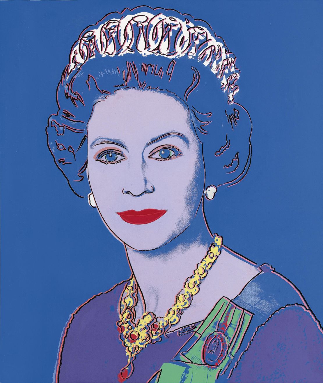 Andy Warhol's 1985 "Reigning Queens" portrait of Elizabeth II.