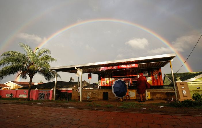 A rainbow crosses the sky in Inanda on April 13.