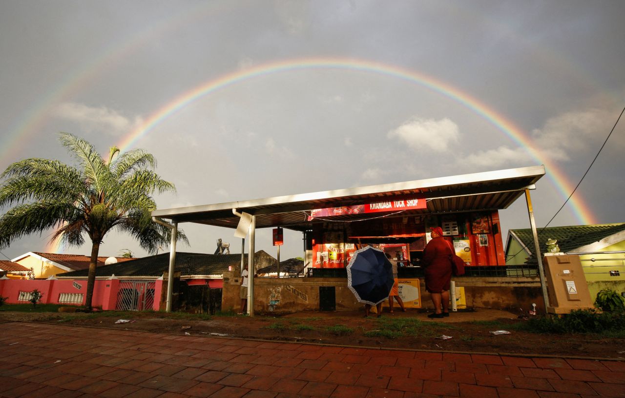 A rainbow crosses the sky in Inanda on April 13.
