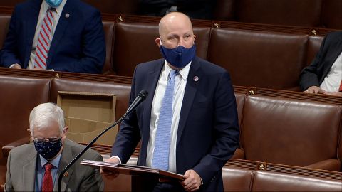 Rep. Chip Roy, R-Texas, speaks as the House reconvenes to debate the objection to confirming the Electoral College vote from Arizona, after protesters stormed the US Capitol on Wednesday, Jan. 6, 2021.