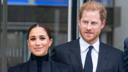 NEW YORK, UNITED STATES - 2021/09/23: The Duke and Duchess of Sussex, Prince Harry and Meghan visit One World Observatory on 102nd floor of Freedom Tower of World Trade Center.