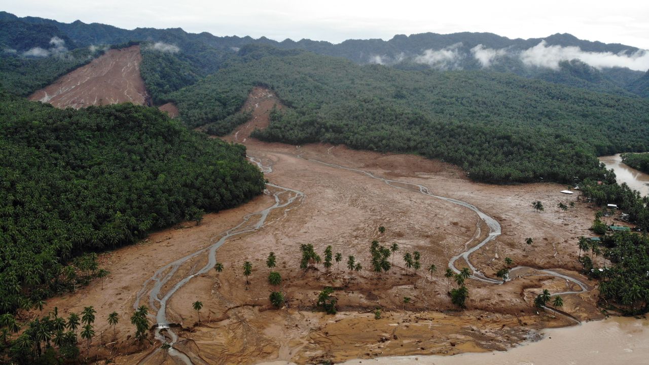 A landslide is seen in Kantagnos, a village in the Philippines, on Wednesday, April 13. Tropical Storm Megi made landfall on Sunday, <a href="https://www.cnn.com/2022/04/14/asia/philippines-storm-megi-agaton-deaths-floods-evacuations-intl-hnk/index.html" target="_blank">causing landslides and flooding.</a> Dozens of people have died, and hundreds of thousands have been displaced.