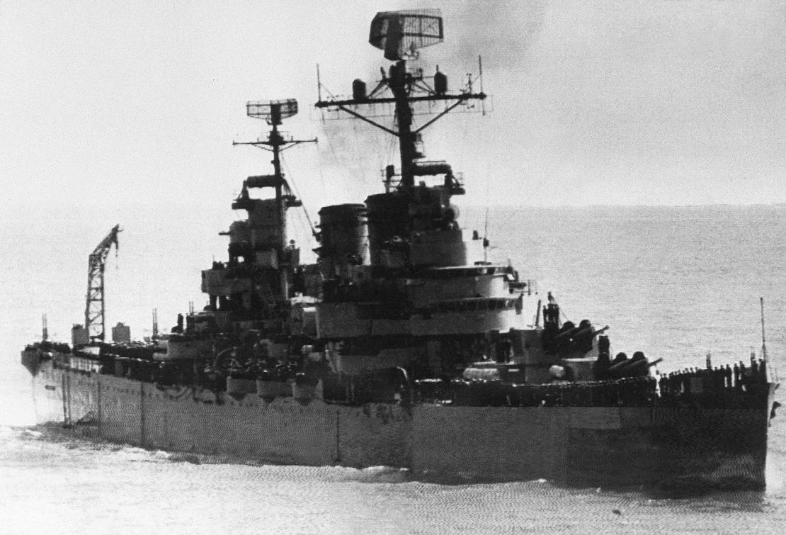 An undated image of the Argentine cruiser, the General Belgrano.  
