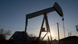 ODESSA, TEXAS - MARCH 14: An oil pumpjack pulls oil from the Permian Basin oil field on March 14, 2022 in Odessa, Texas. U.S. President Joe Biden imposed a ban on Russian oil, the world's third-largest oil producer, which may mean that oil producers in the Permian Basin will need to pump more oil to meet demand. The Permian Basin is the largest petroleum-producing basin in the United States. (Photo by Joe Raedle/Getty Images)