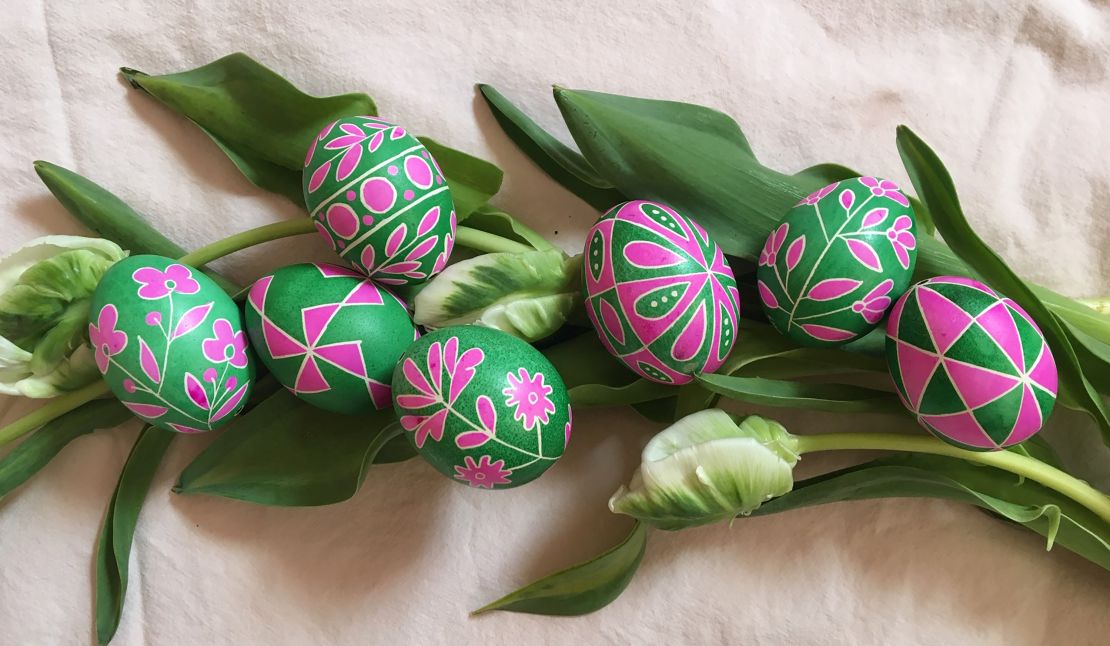 Ukrainian Easter Eggs from the exhibition "The Pysanka: A Symbol Of Hope," at the Ukrainian Institute of America in New York. 