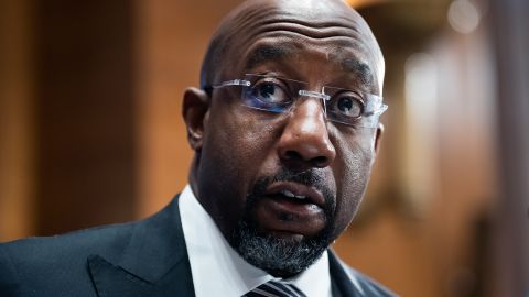 Georgia Sen. Raphael Warnock is seen at a hearing on Capitol Hill in Washington, DC, on March 3, 2022.
