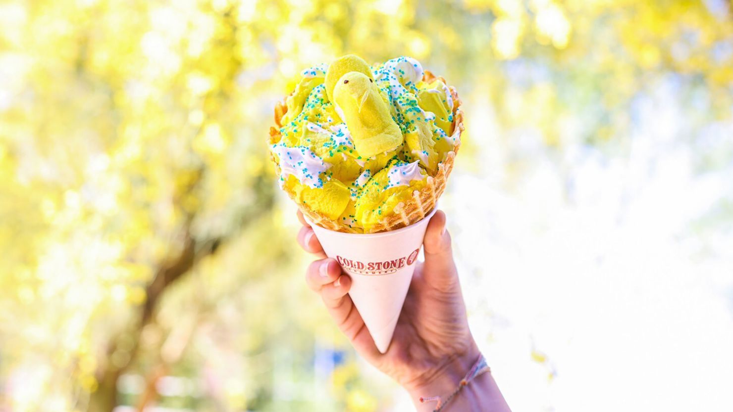 Peeps-flavored ice cream will be available at Cold Stone Creamery until the end of April.