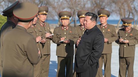 North Korean leader Kim Jong Un purportedly observing a missile test on April 16, according to North Korean state media.