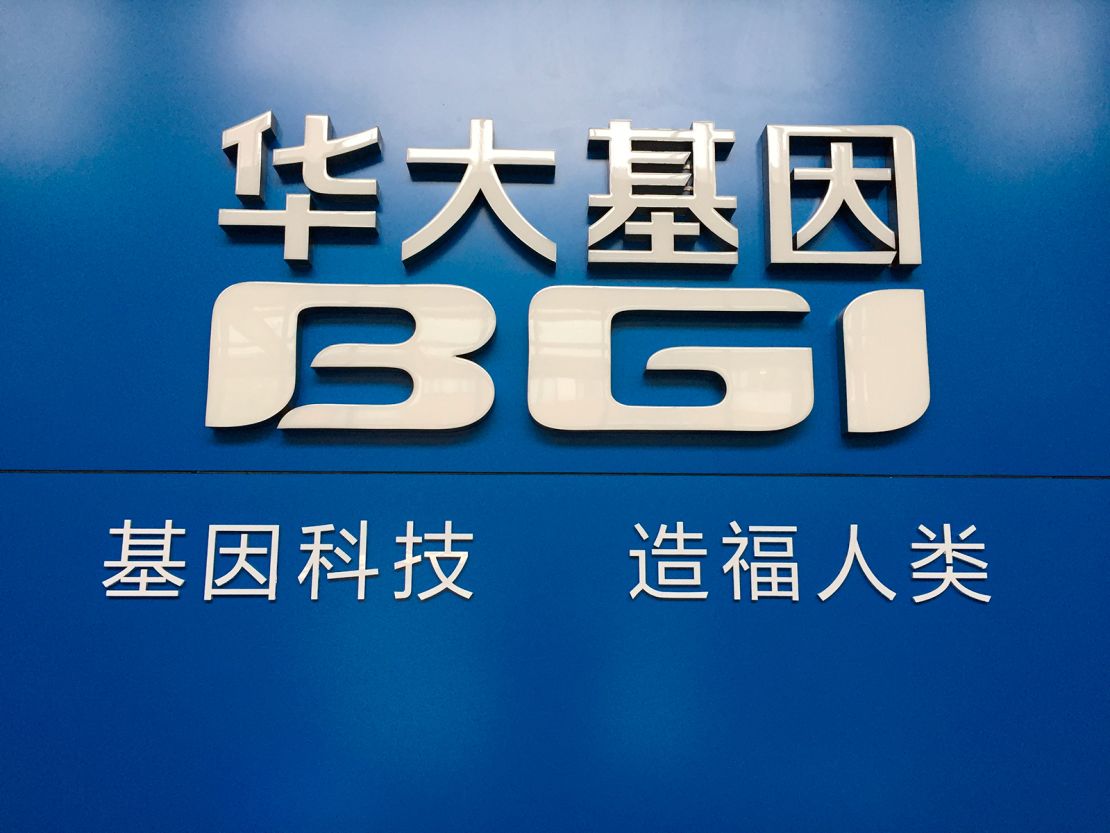 A signboard of Chinese genome giant BGI Group in Wuhan, China, photographed on September 10, 2018.