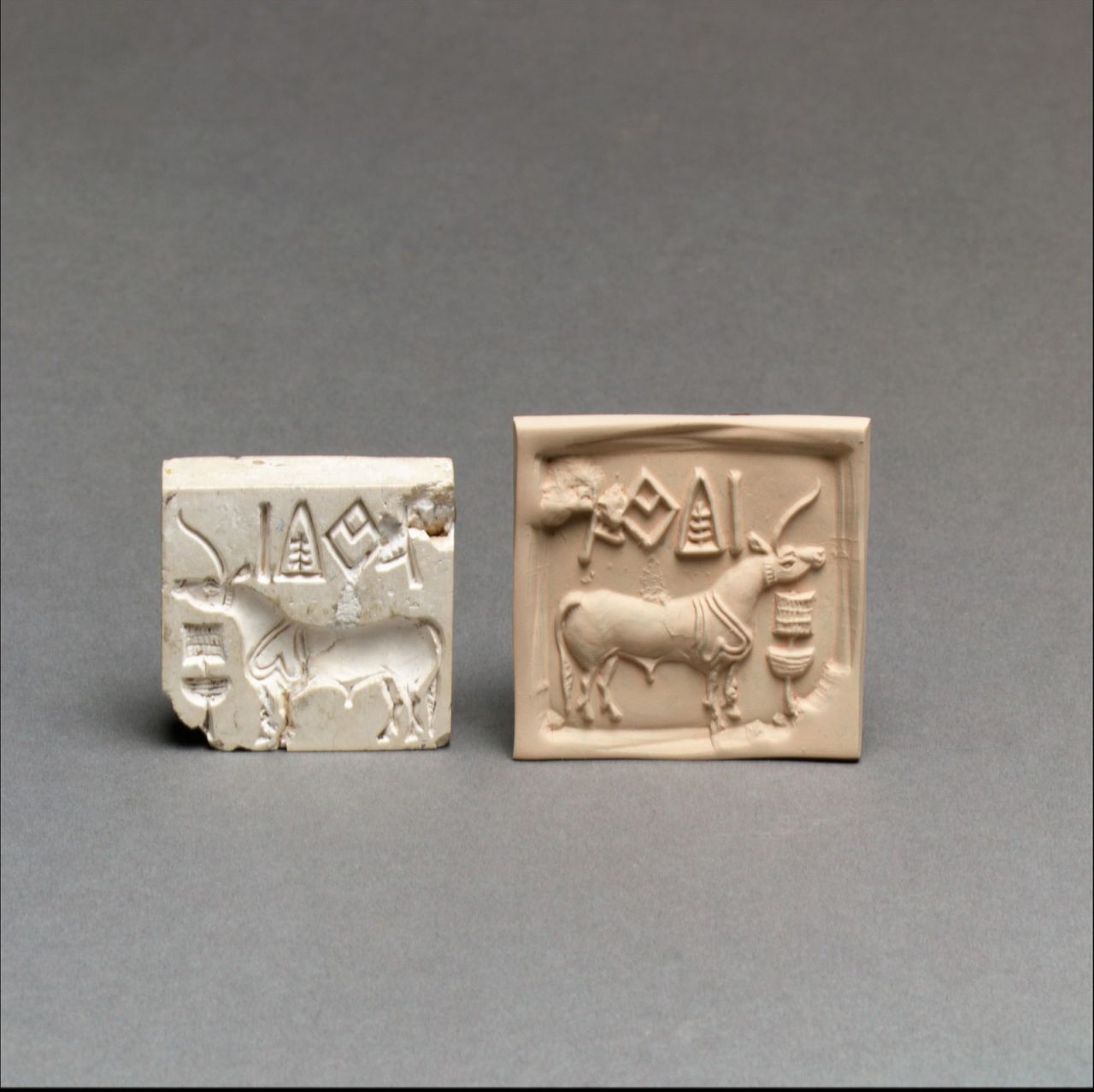 Among the oldest items featured in the encyclopedia are the stamp seals made in the Indus Valley as long ago as 2600 BCE.