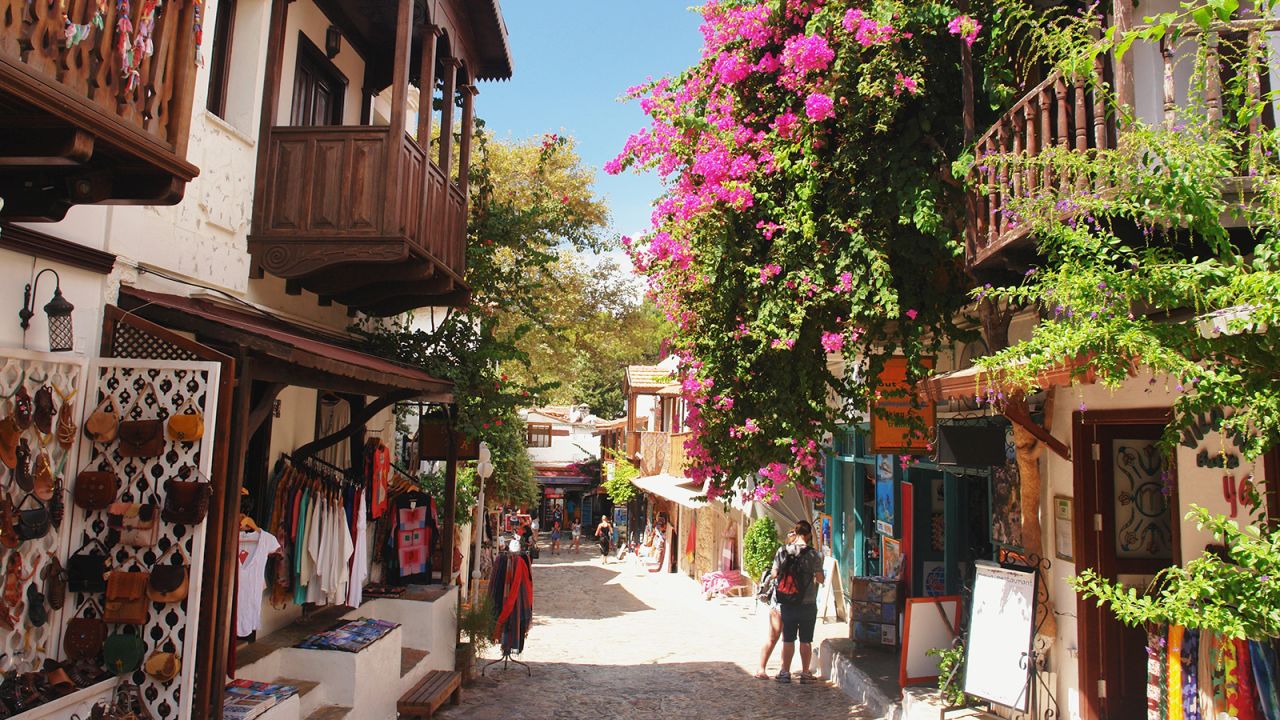 <strong>Below the surface: </strong>The streets of modern-day Kaş are lined with traditional buildings. There's plenty of history buried close to the surface -- entrances to tomb are found on intersections, pedestrian streets and scattered throughout the surrounding landscape.