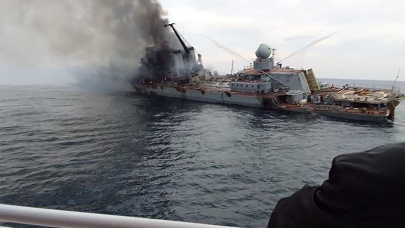 Novas fotos mostram o navio de guerra russo Moskva antes de afundar