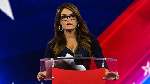 Former adviser to former US President Donald Trump Kimberly Guilfoyle speaks at the Conservative Political Action Conference 2022 in Orlando, Florida in February.