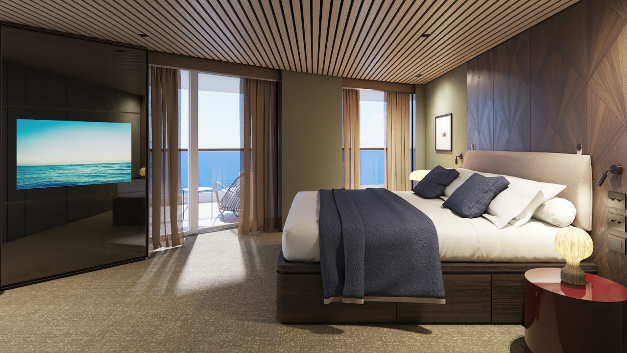 The Norwegian Prima Owner's Suite features floor-to-ceiling windows.  