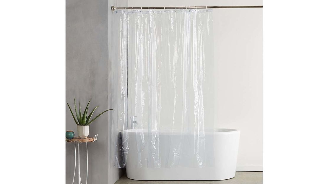 AmazonBasics Clear Vinyl Shower Curtain Liner