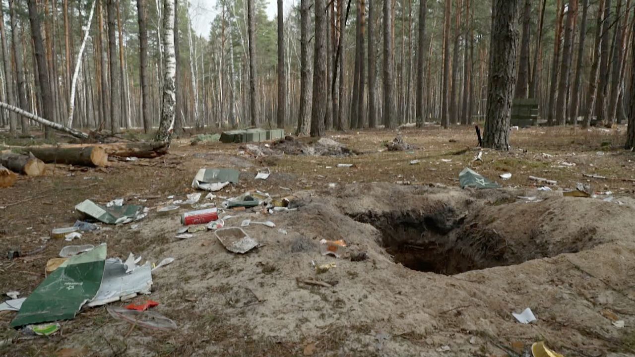 Remnants of the camp can be seen in a forested area about an hour's drive north of Kyiv.