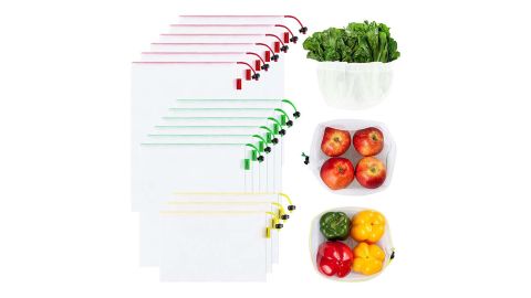 sustainable grocery shopping Ecowaare Set of 15 Reusable Mesh Produce Bags