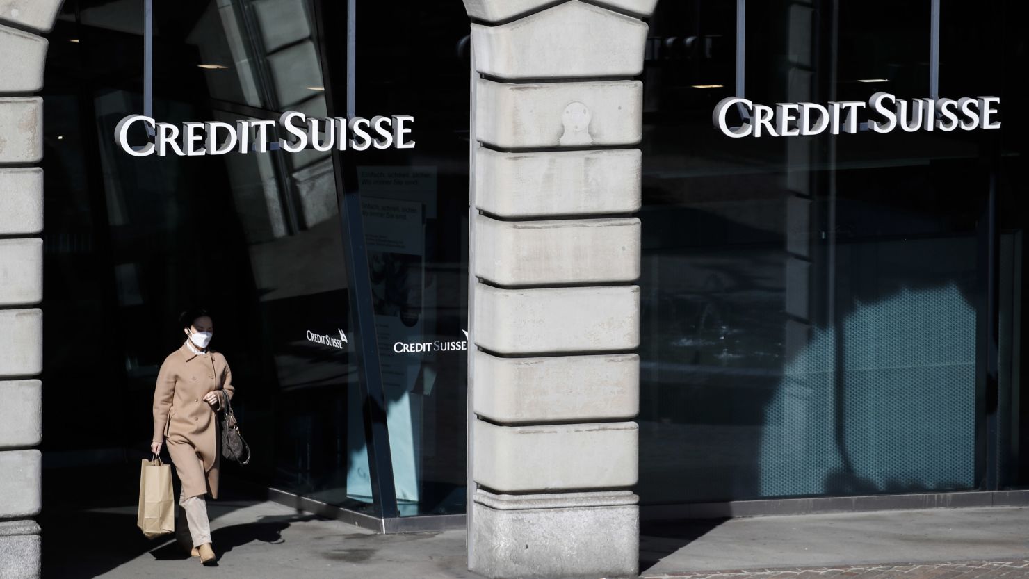 A Credit Suisse bank branch in Zurich, Switzerland, on April 8, 2021. 