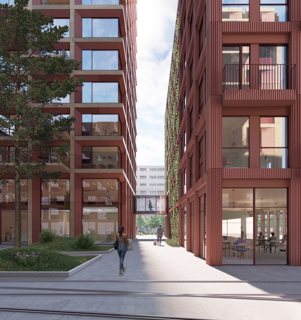The wide range of facilities is designed to activate the neighborhood throughout the day, bringing life to the bright passages and green open plaza orchestrated by the four buildings, according to SHL.