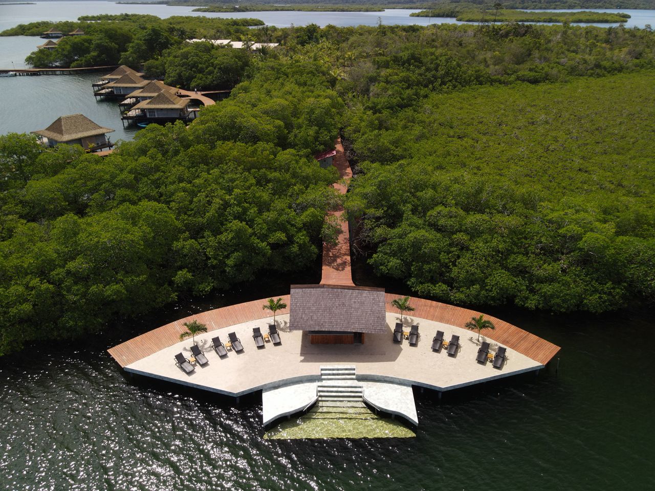 An aerial view of Bocas Bali's aerial beach.