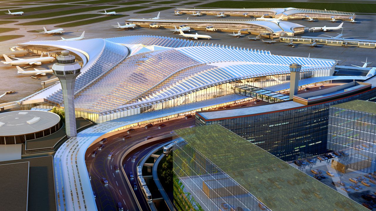 <strong>Chicago O'Hare: </strong>The busy Midwestern hub of Chicago O'Hare International is set to undergo a $8.5 billion revamp. This is a rendering of the new Global Terminal. 