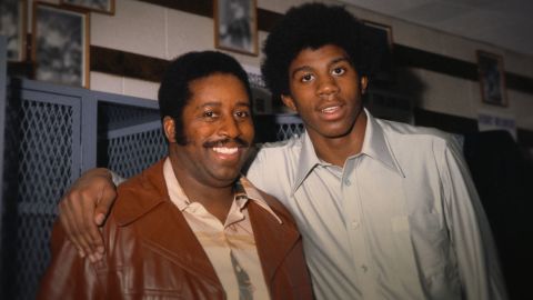 Magic Johnson and his father Earvin Johnson in 