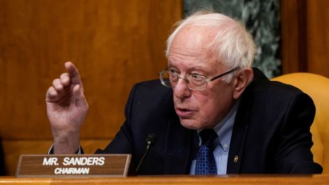 Vermont Sen. Bernie Sanders speaks at a hearing on Capitol Hill in Washington, DC, on March 30, 2022. 