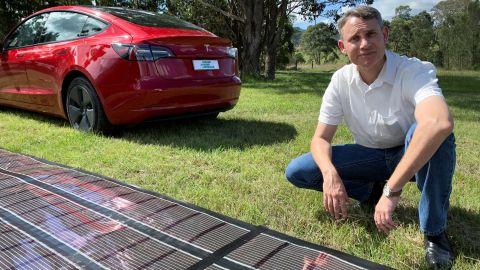 Charge Around Australia project lead and printed solar panel inventor Paul Dastoor in Gosforth.