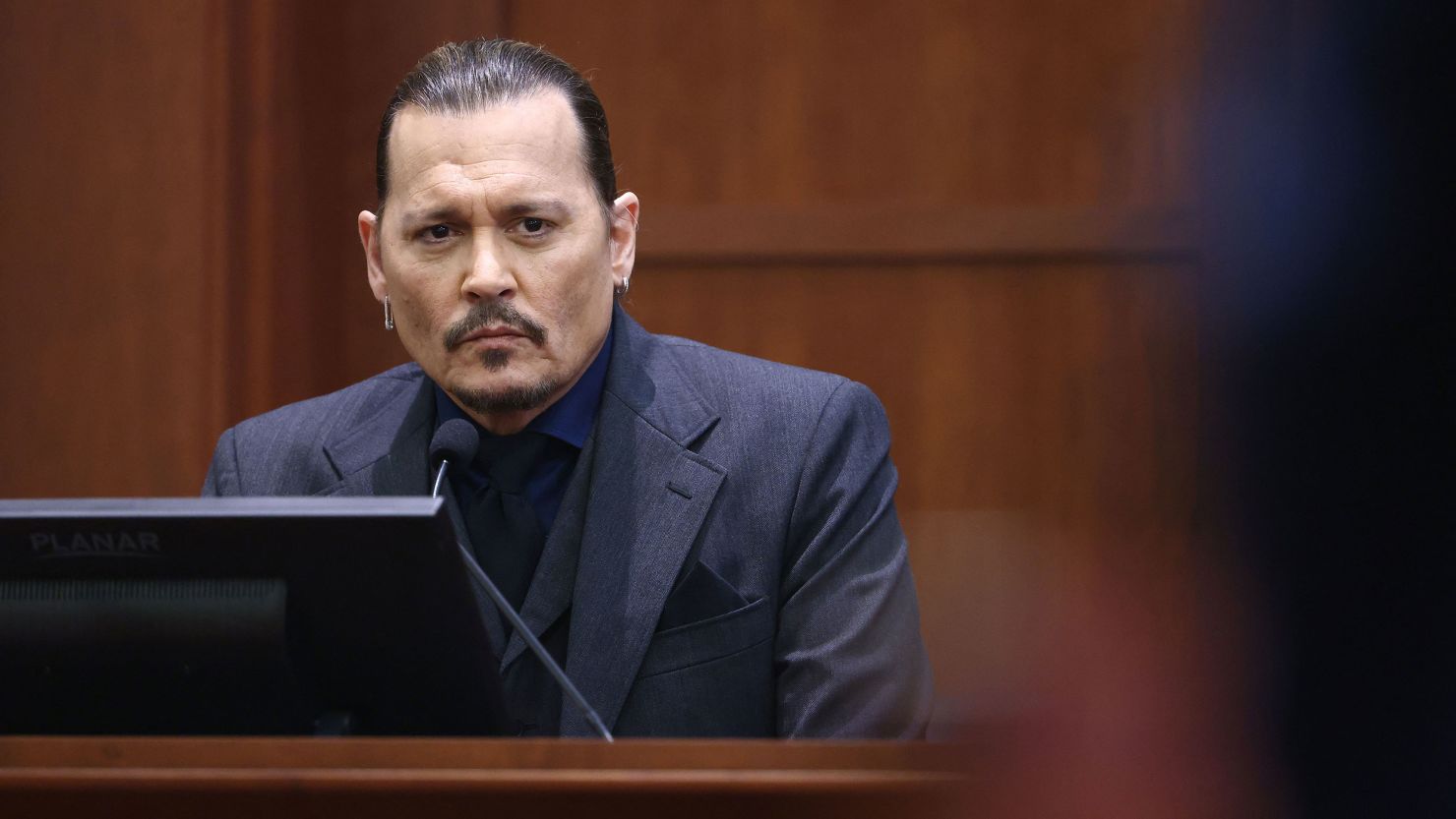 Johnny Depp on the stand in his defamation trial against Amber Heard on Thursday.