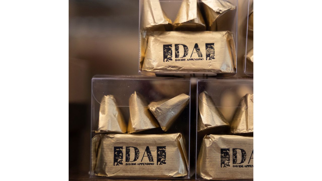 <strong>New blends:</strong> Turin chocolatier Davide Appendino uses a wide array of top quality biological cacao beans to make pistachio, coffee, white chocolate, dark chocolate and sugar free gianduiotti sold in colorful wraps. 