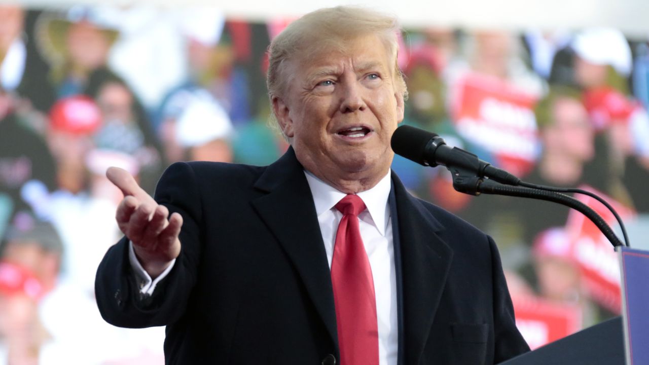 Former President Donald Trump speaks at a rally Saturday, April 9, 2022, in Selma, N.C. (AP Photo/Chris Seward)