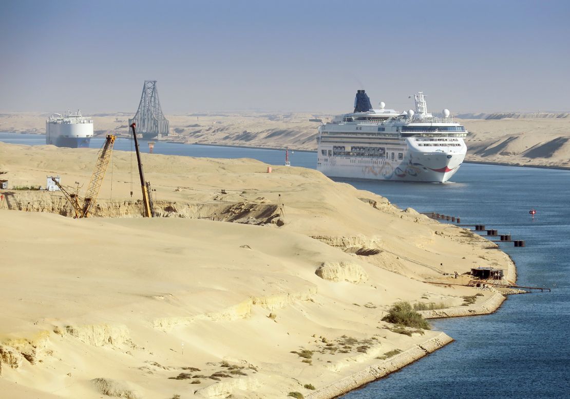 Cruise ships are helped down the Suez Canal by local expert seafarers, called marine pilots.