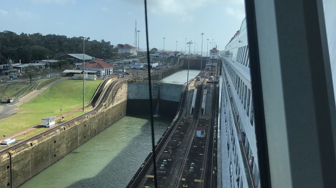 Pembridge took this photo of one the Panama Canal locks while at the helm of P&O Cruises' MV Aurora cruise ship.