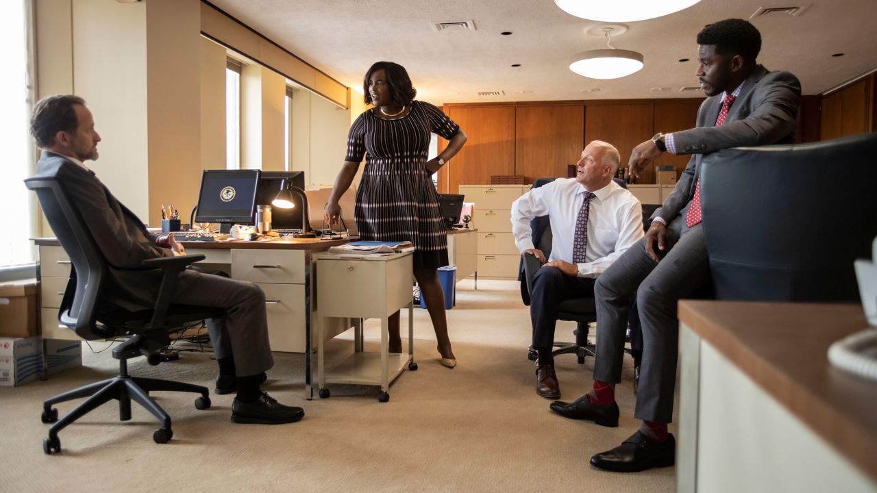 Wunmi Mosaku (center) in the HBO limited series "We Own This City."