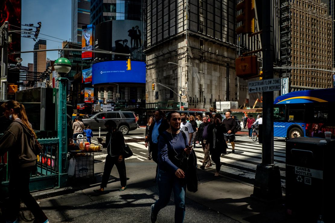 An entrance to Times Square-42nd Street subway station.