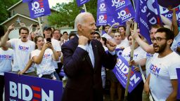 In this Aug. 9, 2019, file photo, former Vice President and Democratic presidential candidate Joe Biden meets with supporters before speaking at the Iowa Democratic Wing Ding at the Surf Ballroom in Clear Lake, Iowa. (AP Photo/John Locher, File)